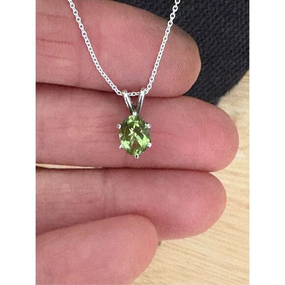 Green Peridot Necklace and Earring Set, NEW, Handmade, 18” - Picture 7 of 7